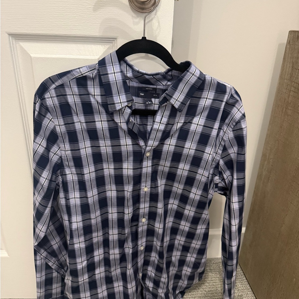Men's Blue Plaid Shirt